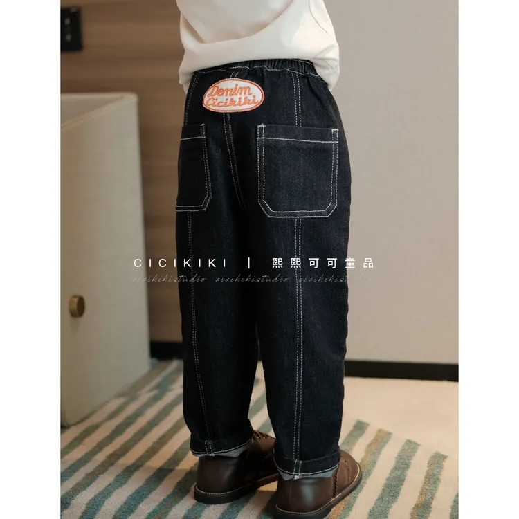 【熙熙可可】2025儿童童装秋冬时尚百搭休闲牛仔裤 KZ2593
