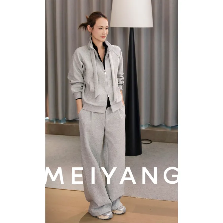 A美洋MEIYANG 飘带套装【商场同款】立领可拆卸飘带上衣休闲裤-周四