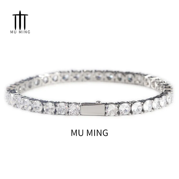 钛钢锆石手链 小众百搭嘻哈潮牌钛钢锆石手链时尚饰品排钻轻奢