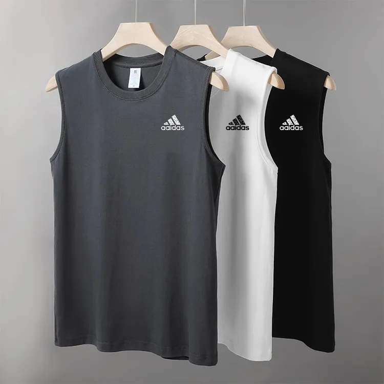 【奥莱正品】夏季薄款男士宽松纯棉背心运动健身跑步坎肩无袖上衣潮