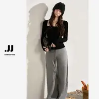 【北海花园】纯欲性感辣妹假两件拼接显瘦气质包肩长袖T恤H902