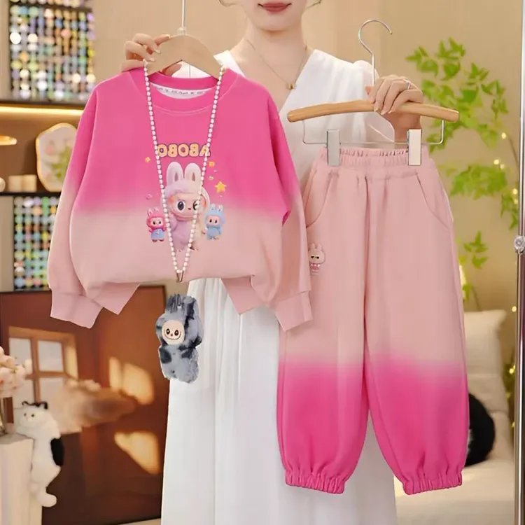 （麦哆哆）卡通动漫字母拉布布卫衣套装春秋2025新款女孩时髦两件套