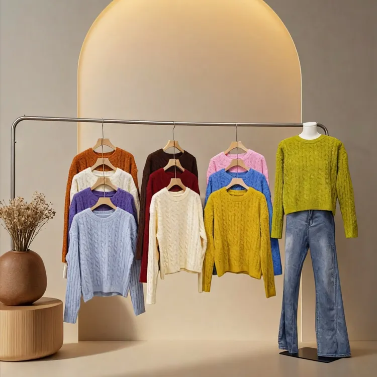 25年冬季新款件染短款长袖百搭慵懒风羊毛衫