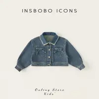 【专属】INSbobo儿童上衣蝴蝶结牛仔外套+时尚牛仔半身裙CY65037