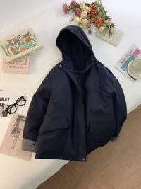 【女王洛克】新国标90白鸭绒羽绒服外套韩版简约连帽冲锋衣LK82616