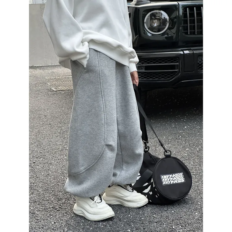 XMYY2025冬季加绒加厚运动休闲直筒百搭中大童针织裤子/KZW3101