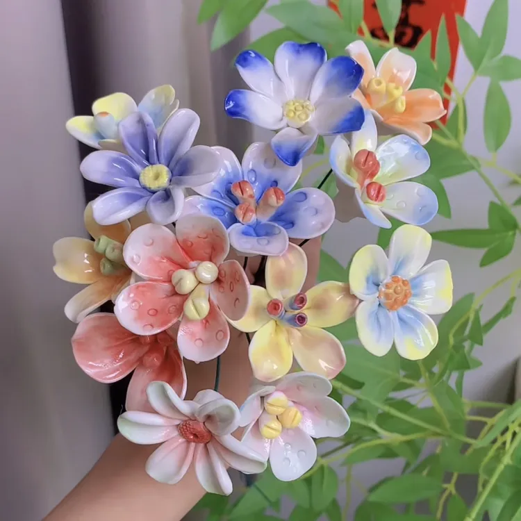 景德镇纯手工陶瓷花束（随机混搭）
