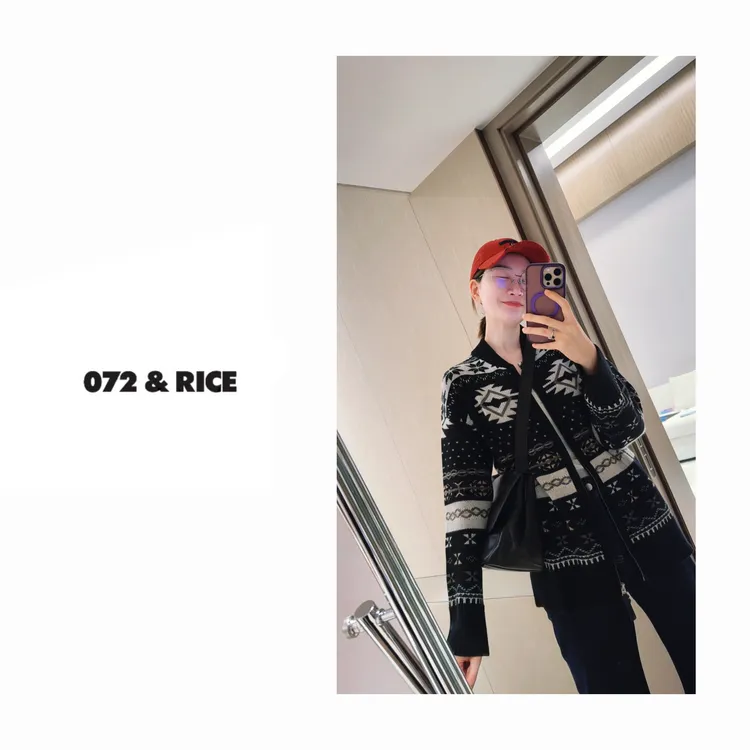 072 & RICE【安道尔】绵羊毛 秋冬休闲圆领长袖针织开衫 31LE103