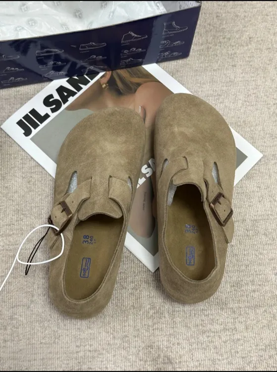 德国出口原单 重工头层厚牛皮勃肯半包厚底男女同款2025爆款博肯