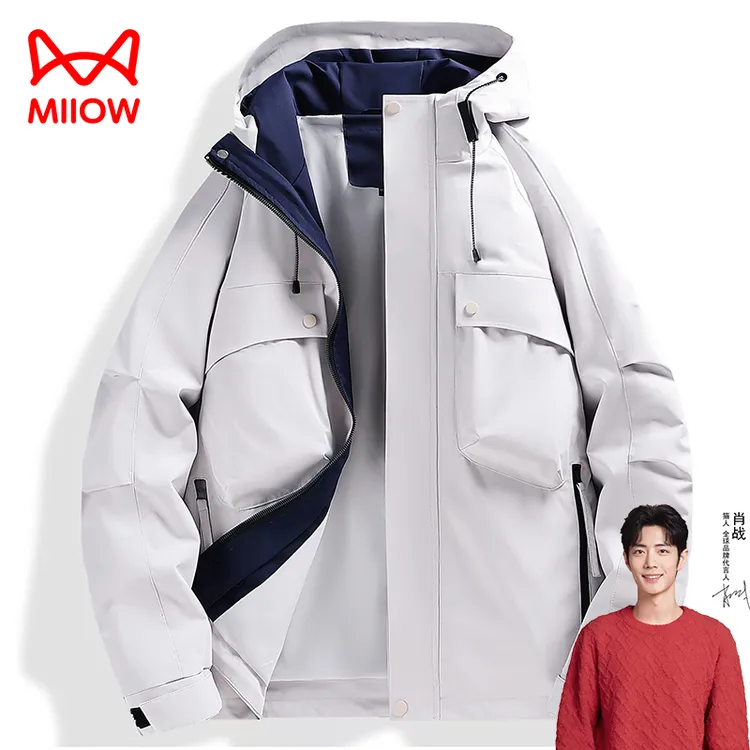 MIIOW CLASSIC/猫人经典春秋户外防风防水连帽夹克休闲时尚工装外