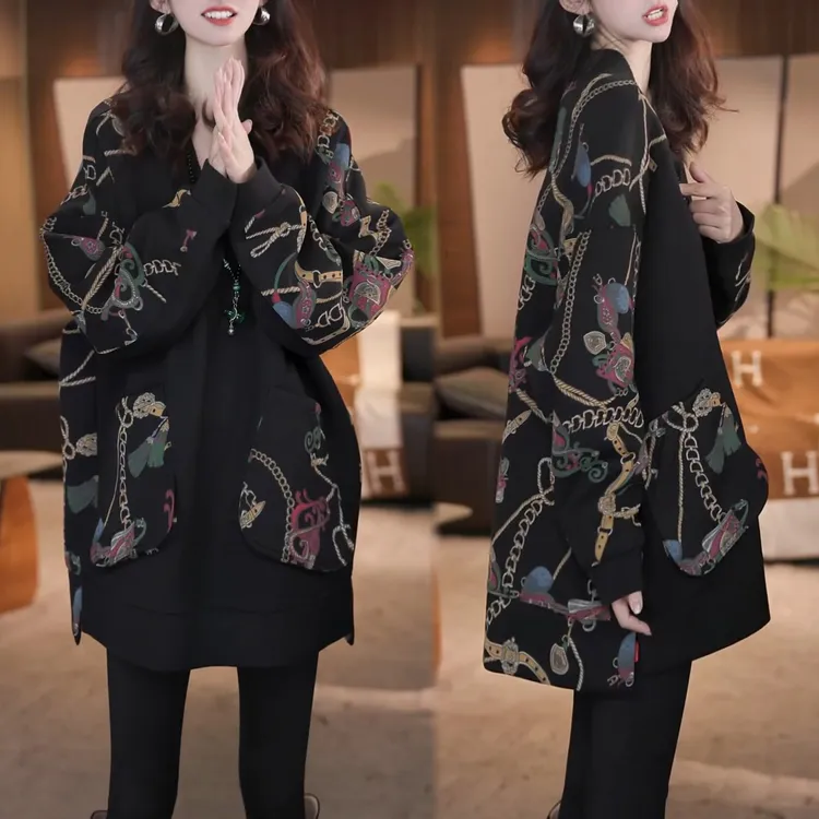 韩版时尚减龄洋气高级百搭V领上衣秋冬新款通勤设计宽松休闲卫衣