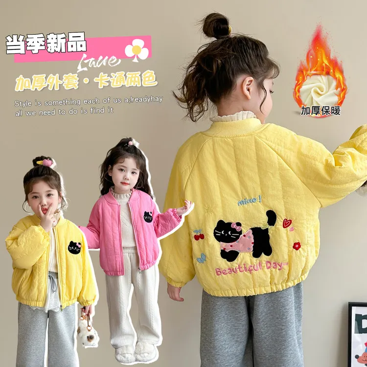 棉袄/棉服韩版绣花女童中小童