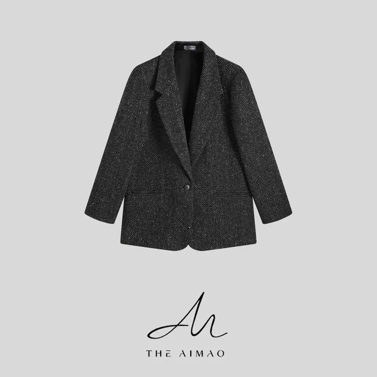 【THE AIMAO】理性都市”羊毛混纺毛呢厚实保暖廓形正肩外套XYX82752