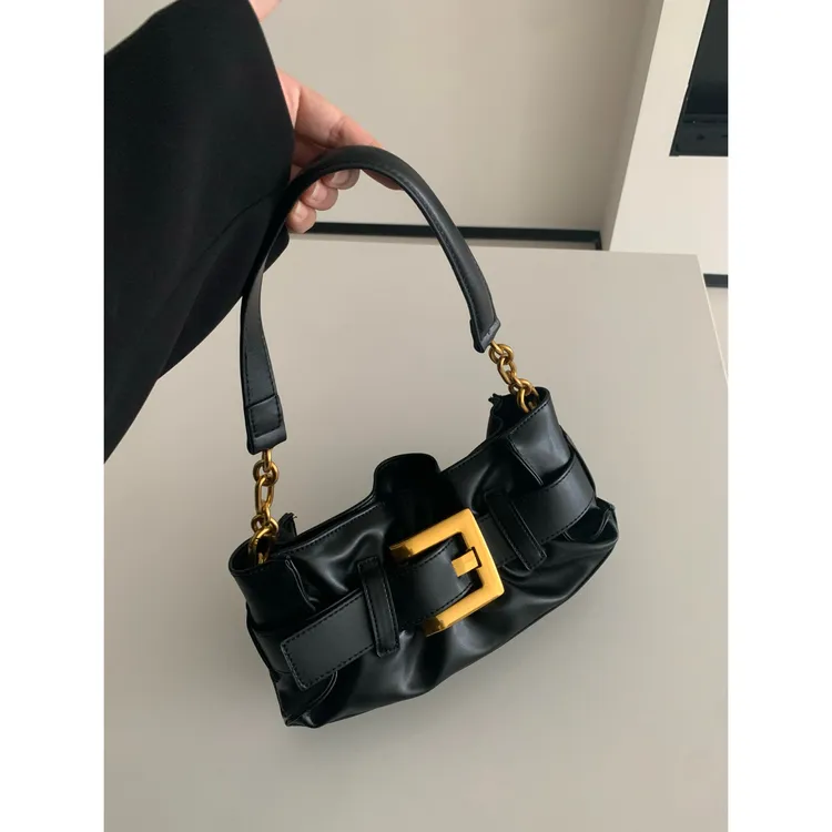 褶皱腋下包包女式2025新款手提包小拎包轻奢小众高级感单肩托特包