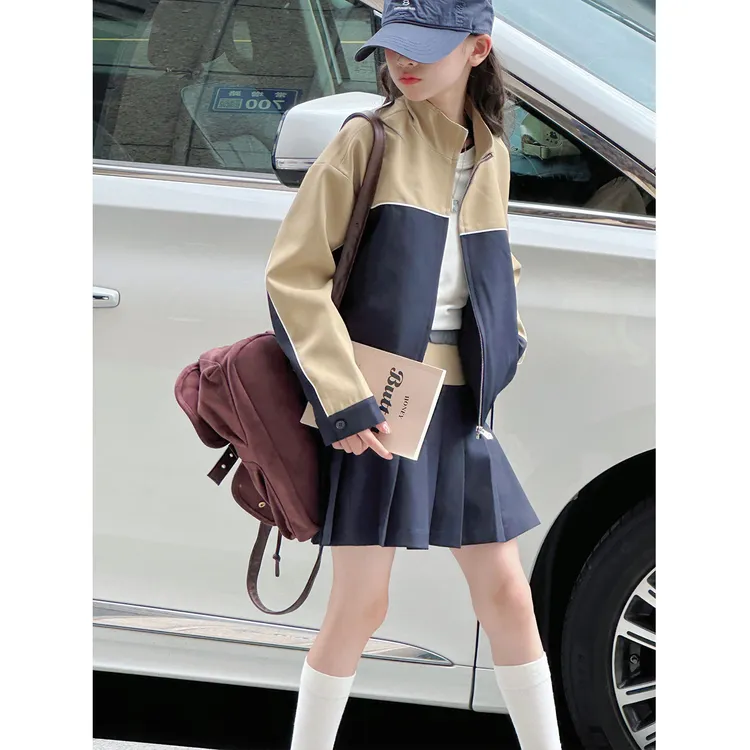 K29478孙小美拼接女童运动套装裙2025秋装新款儿童两件套春秋裙子