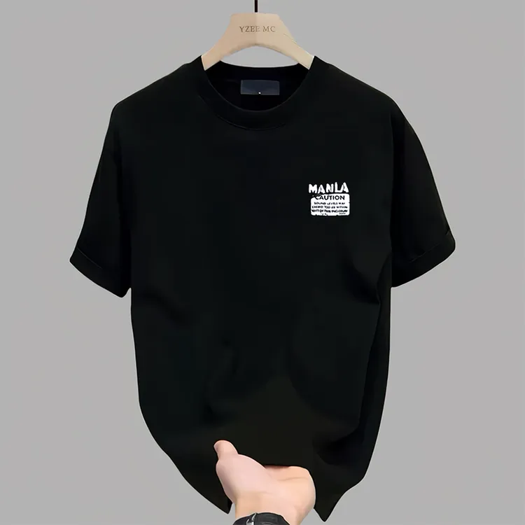 重磅纯棉夏季男士潮牌印花短袖T恤半袖字母ins日系宽松休闲体恤衫