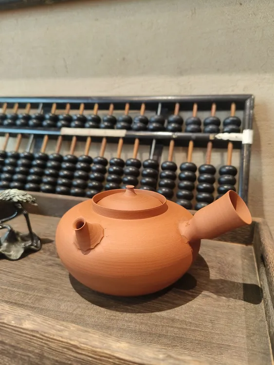 清泉经典细把朱泥砂铫壶侧把超薄胎潮汕功夫茶具煮水壶 约480毫升