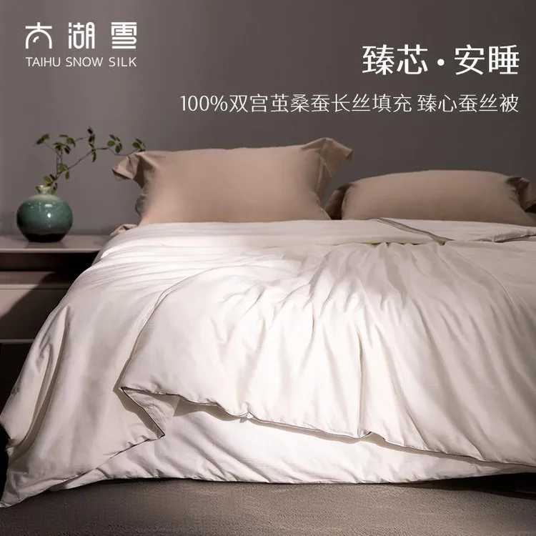 太湖雪100%双宫茧桑蚕长丝夏凉空调子母被芯二合一抗菌A类臻心