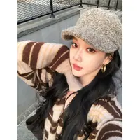 有洧Youwei【小樽的雪】 平顶冬季网红秋冬帽子灰色帽25SS0675