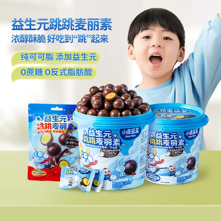 【小鹿蓝蓝_  益生元跳跳麦丽素120g】纯可可脂0蔗糖好吃DB