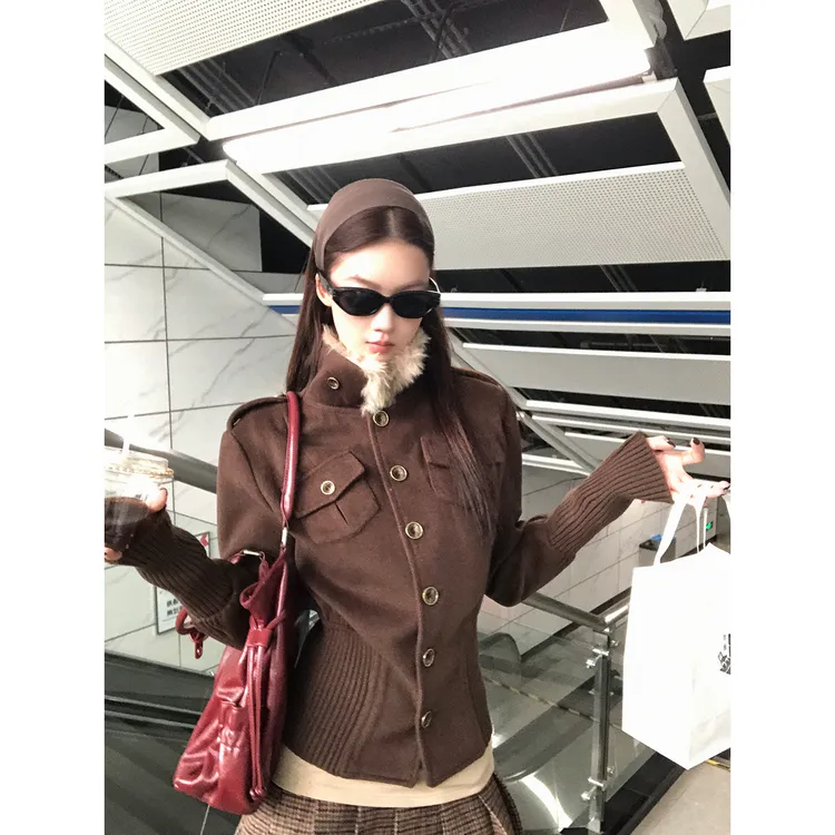 【复古宣言外套】冬季法式复古气质时尚收腰显瘦百搭短外套254Z4623