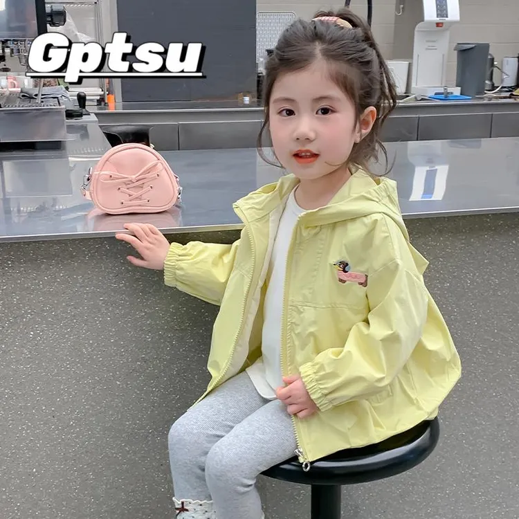 GPTSu女童外套春秋秋新款女宝宝早秋上衣网红炸街儿童冲锋衣秋装