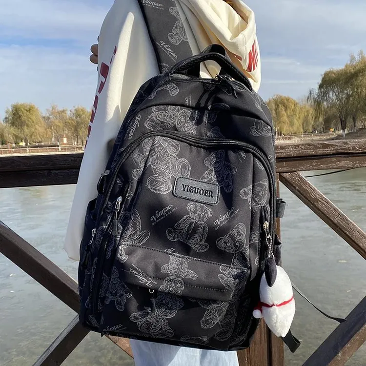 初中生书包女韩版简约男生背包高中小学生4-6年级减压减负双肩包