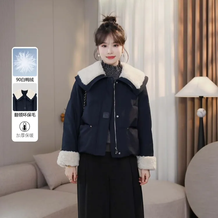 LMENY“美好时光”加厚短款羽绒服女2025冬季新款保暖外套25DW025