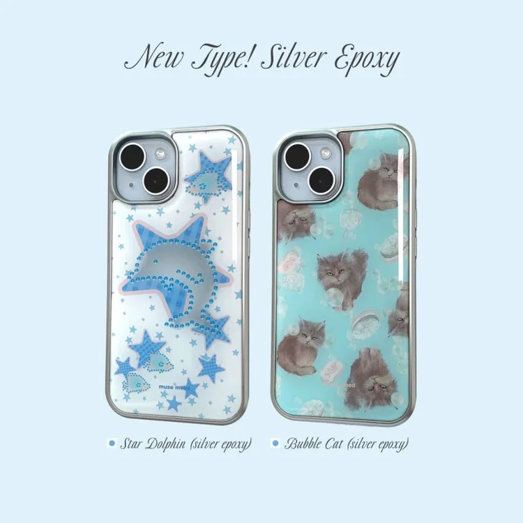 新款韩系海豚猫咪适用苹果16小米15荣耀14华为vivo滴胶手机壳12