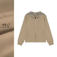 诗妮歌 | 巴*家格纹连帽衫 经典中古拉链外套女款老钱穿搭厚款