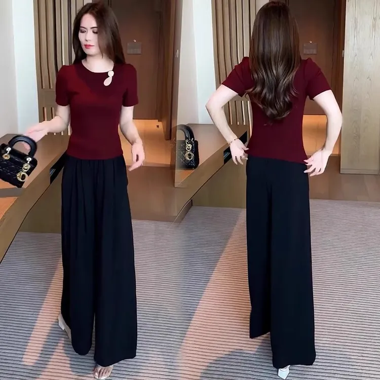 时尚短袖T恤女2025夏季新款洋气修身显瘦遮肚设计感镂空气质上衣