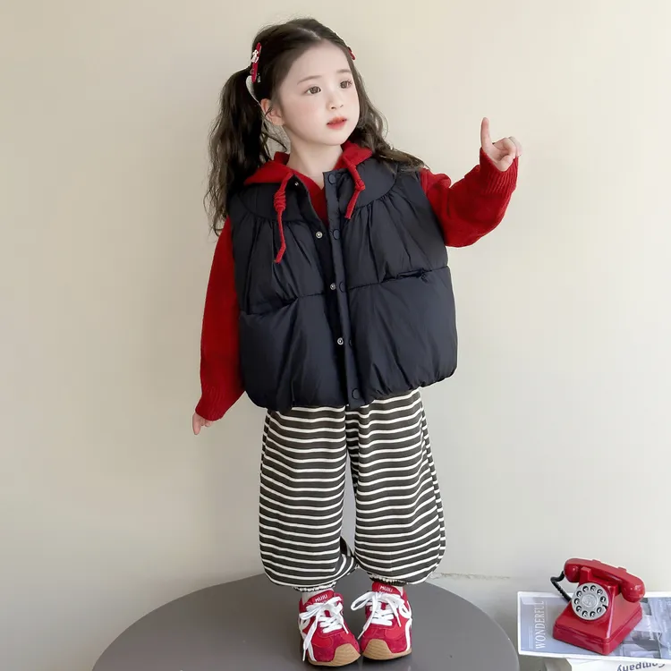 女童秋冬款棉马甲洋气外穿儿童韩版加厚保暖女宝冬季休闲短款马夹