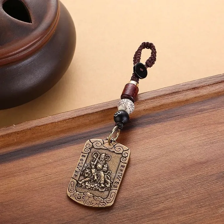 【先生推荐】钥匙扣挂件驾车用品武财神赵公明令牌创意吉祥寓意挂