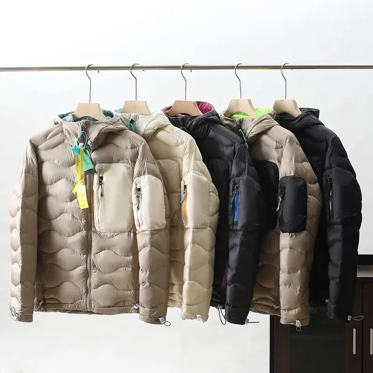 无标平替 PP城市吐司面包 户外小众连帽撞色羽绒服情侣潮2511