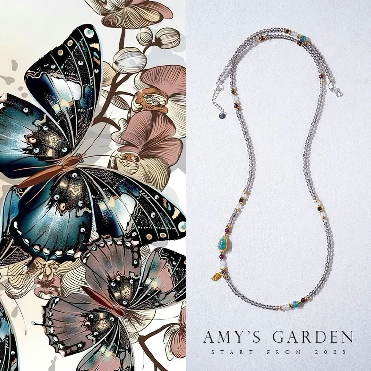 天然冰种黑曜多圈手链蓬莱秘境项链女葫芦长款手串小众原创高级感