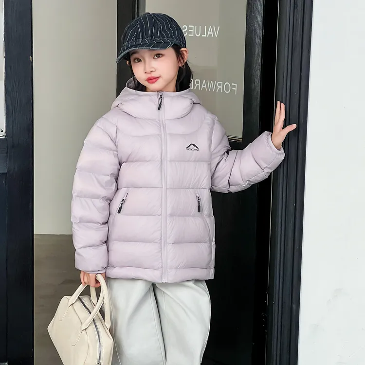  2025女童秋冬款外套儿童帅气潮流羽绒服连帽童装轻薄羽绒服