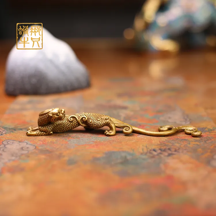 那只蜗牛 17#龙形摆件镇纸铜器居家玄关办公室书房摆件国风礼品
