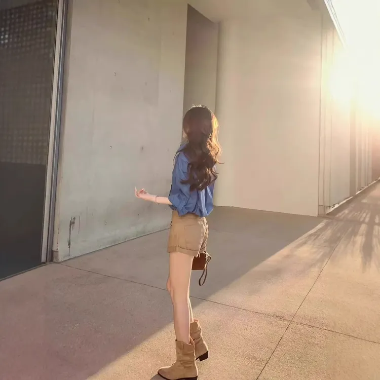 夏季高腰牛仔短裤复古宽松显瘦百搭洋气小个子女装热裤子休闲气质