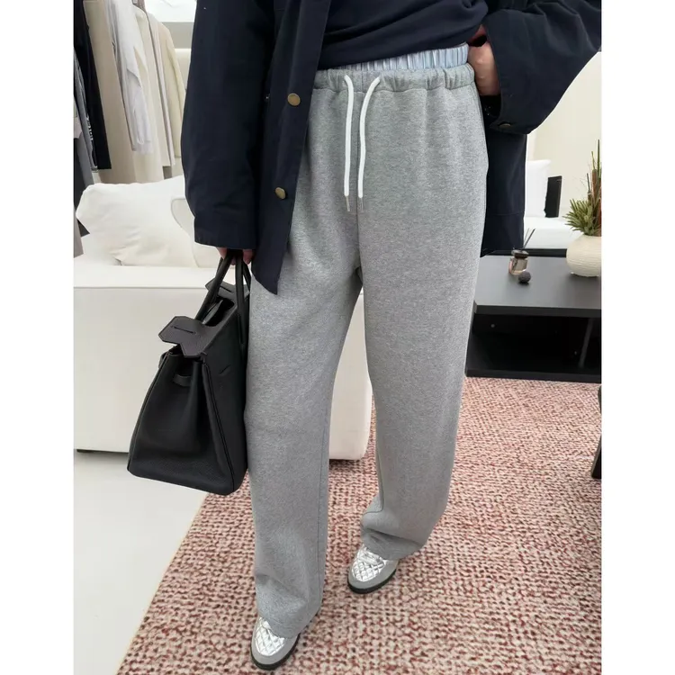 widelia秋季8056韩版抽绳卫裤阔腿裤韩版慵懒显瘦垂感休闲裤