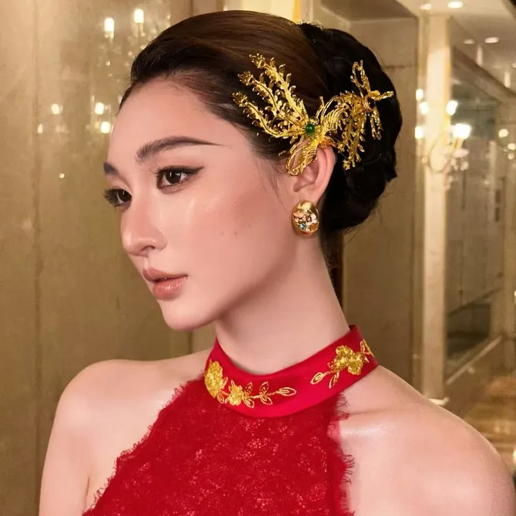 超有质感绝绝子侧边配饰新娘头饰婚礼跟妆配饰小众设计感旗袍发饰