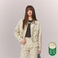 002V【金拐子专属】CHUU字母碎花设计灯芯绒加绒森系棉服-F