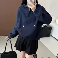 玳妮【连帽大口袋】秋季新款纯色半拉链连帽款卫衣大口袋设计款韩系