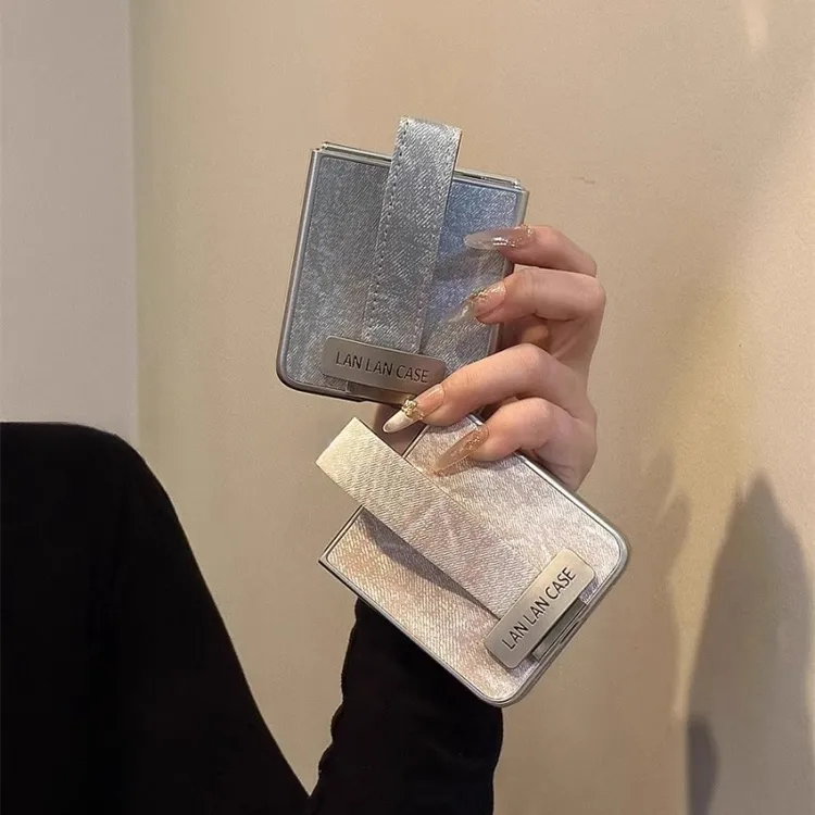 韩系简约牛仔手腕带适用小米MIXFlip手机壳折叠屏华为pocket2防摔