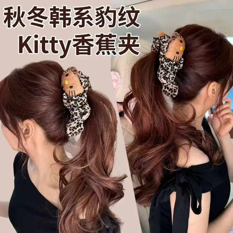 新款可爱波点大号米菲兔巨显发量香蕉夹后脑勺盘发神器百搭甜美少