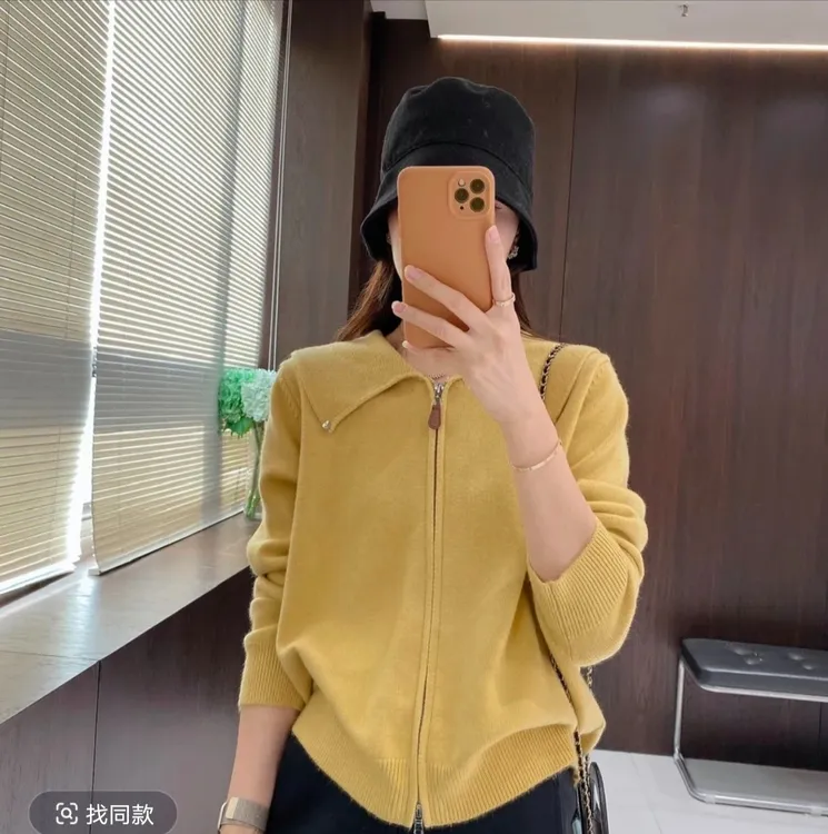 秋冬新韩式减龄女装翻领宽松百搭卡通图案休闲软糯针织衫622