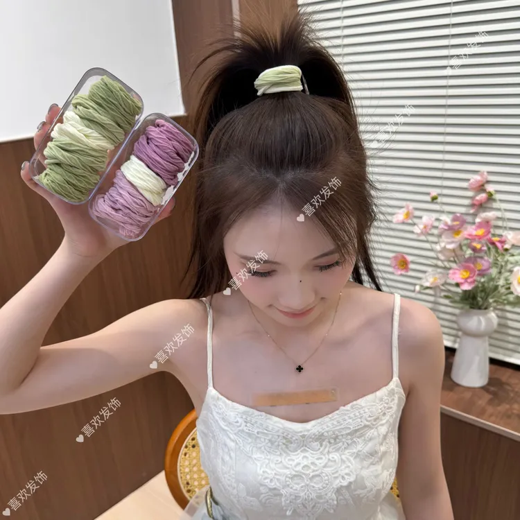 喜欢发饰2025新款超柔高弹力耐用无接缝头绳盒装精品发圈扎发皮筋