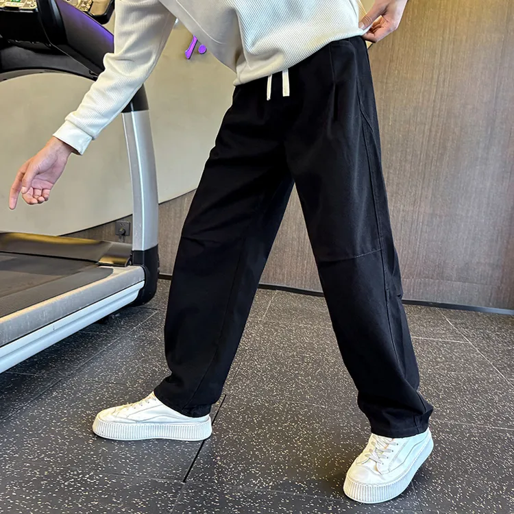 黑色裤子男款秋冬款潮牌直筒宽松休闲春装男士高级感轻奢痞帅长裤