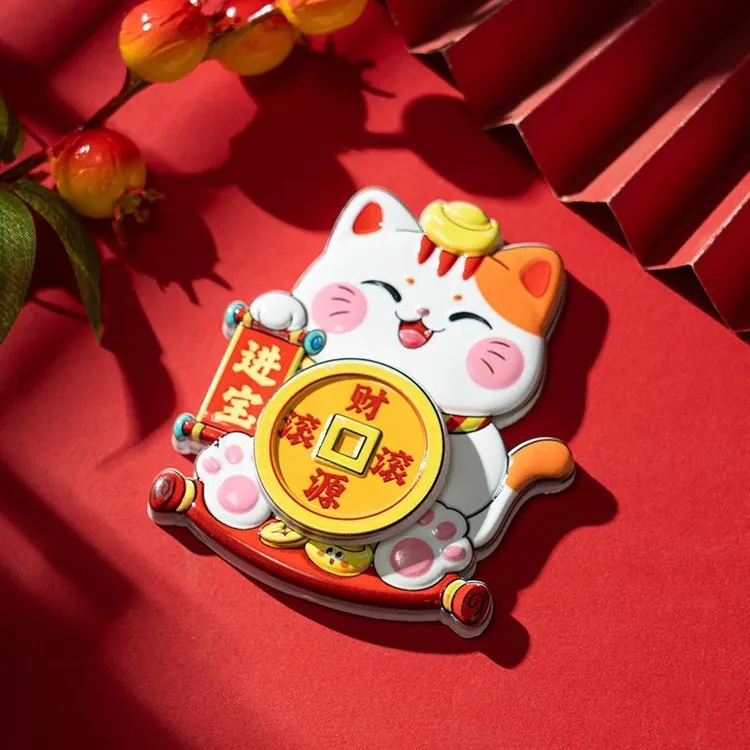 新年摇头财神磁吸冰箱贴  摇摆财神爷摆饰春节喜庆装饰贴