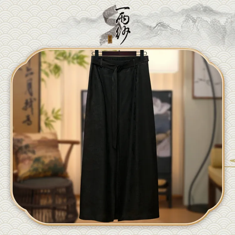 【蝶恋花-A字裙】239883桑蚕丝提花缎香云纱裙子新中式45Y