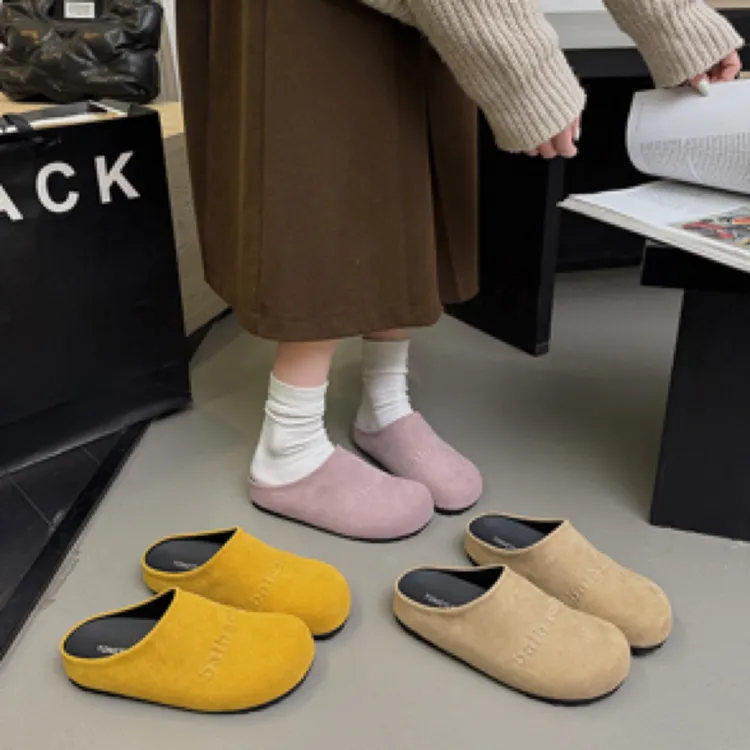 厚底软底时尚勃肯鞋女2025春季新款外穿百搭一脚蹬包头半拖鞋